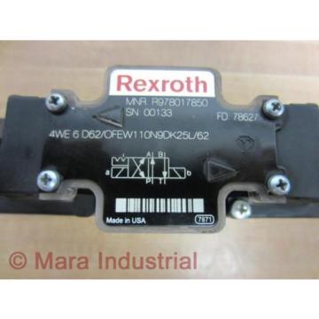 Rexroth Bosch R978017850 Valve 4WE 6 D62/OFEW110N9DK25L/62 - New No Box