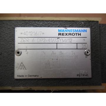 Rexroth Mannesmann Hydraulic Valve ZDR 6 DP2-41/75YM/12 ZDR6DP24175YM12 New