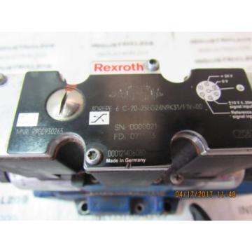 REXROTH HYDRAULIC VALVE 3DREPE6C-20=25EG24N9K31/F1V=0 USED