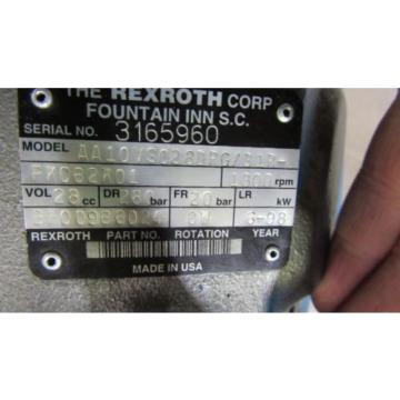 REXROTH AA10VS028DRG/31R-PKC62K01 AXIAL HYDRAULIC PISTON PUMP BH00966024