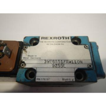 Rexroth 3WE6A51/AW110N Hydraulic Directional Valve