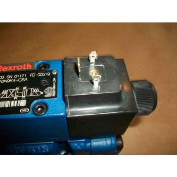 Rexroth Hydraulic Valve 4WEH10E46/6EW110N9ETK4CSA  w/ 4WE6J62/EW1109K4  NEW