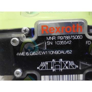 REXROTH 4WE6G62/EW110N9DAL/62 VALVE R978875060 *USED*