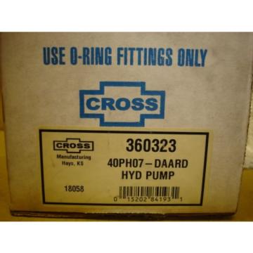 CROSS HYDRAULIC 40PH07  DAARD Splined Shaft 2Bolt Mount up to 3000psi Pump