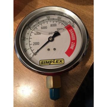 Simplex #18906 4inch Liquid Filled 10,000 Ref To 15,000 Danger Zone  Pump