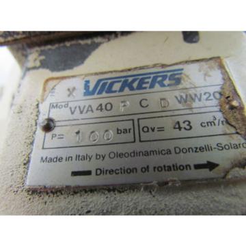 Vickers VVA40 P C D WW20 Variable Displacement Vane Hydraulic  Pump