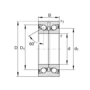 Axial angular contact ball bearings - ZKLN0624-2RS-XL