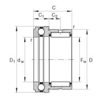 Needle roller/axial ball bearings - NKX10-TV-XL