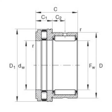 Needle roller/axial cylindrical roller bearings - NKXR17-XL