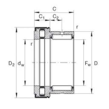 Needle roller/axial cylindrical roller bearings - NKXR40-Z-XL