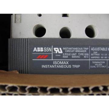 ABB, Circuit Breaker, SACE S5, S5N400MW-2S8, with Isomax,  3P, 600V, New in Box