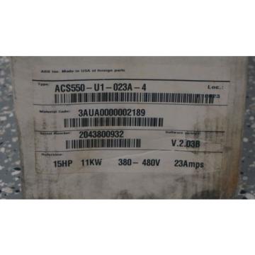 NEW ABB BB ACS550-U1-023A-4 DRIVE 15HP