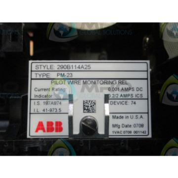 ABB 290B114A25 PILOT WIRE MONITORING REL PM-23 *NEW IN BOX*