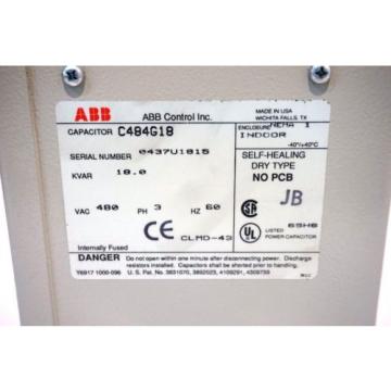 NEW ABB C484G18 CAPACITOR 3 PHASE 480 VAC. 60 HZ