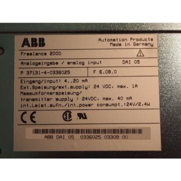 DAI 05 Analog Input ABB FREELANCE 2000 37131-4-0336025