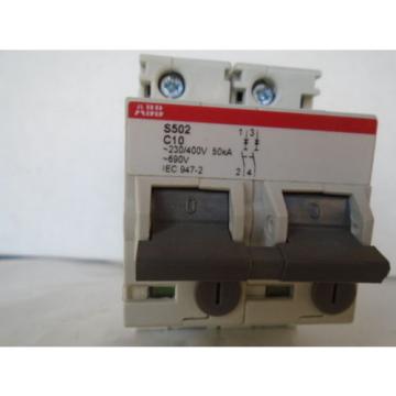 ABB S502-C10 2 Pole 230/400 VAC Circuit Breaker