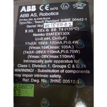 ABB 3HNE 00442-1 TEACH PENDANT *NEW NO BOX*