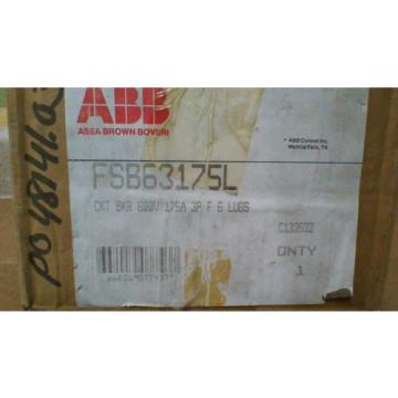 ABB FSB63175L CIRCUIT BREAKER 600 VOLT / 175AMP / 3 POLE / WITH 6 LUGS (300 / 4)