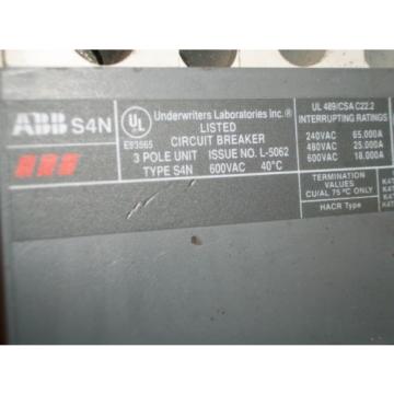 ABB SACE S4 250 AMP WITH VFD HANDLE EXTENSION USED IN EXCELLENT CONDITION