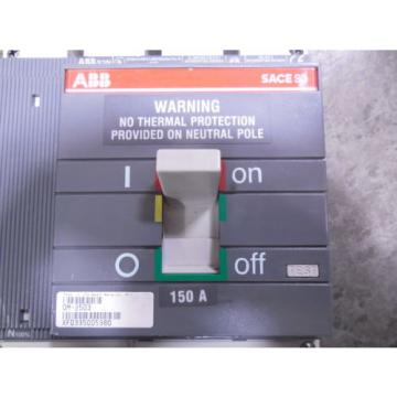 USED ABB S3N SACE S3 Circuit Breaker 150 Amps 600VAC 4 Pole