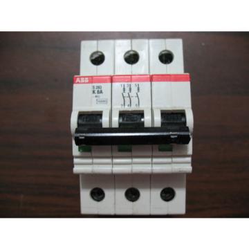 ABB S283 K8A 8 Amp Three Pole Circuit Breaker 277/480 VAC