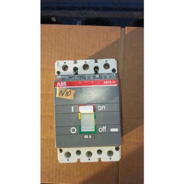 ABB BREAKER SACE S3 S3N 80A YO 24 VDC/AC AUX 3A 400 VAC