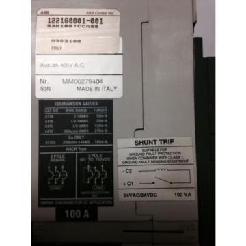 ABB 3 Pole, 100 AMP S3N Circuit Breaker