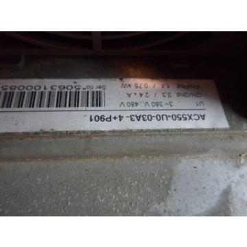 ABB HVAC ACX550 0.75KW DRIVE TYPE:ACX550-U0-03A3-4+P90P SN:5063100085 USED