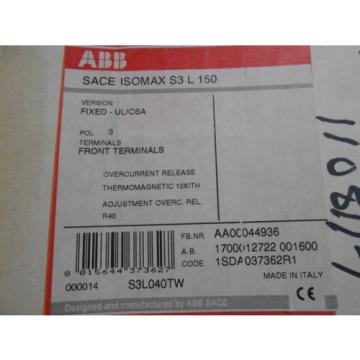 ABB S3L040TW CIRCUIT BREAKER