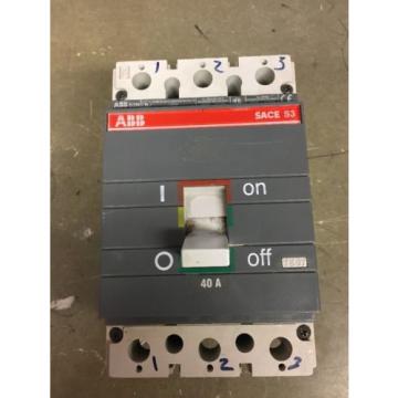 ABB S3N SACE S3 40 Amp Type HACR 3 Pole 40A Breaker 600V S3N040