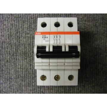 ABB 3 Pole 20 Amp Circuit Breaker Cat No S 273 K20A