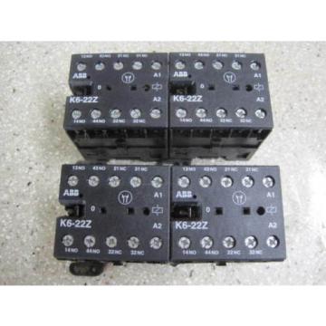 ABB K6-22Z control relay IEC/EN60947-5-1   NEW (LOT OF 4)