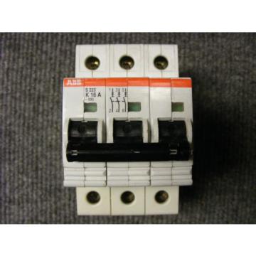 ABB 3 Pole 16 Amp Circuit Breaker Cat No S 223 K16A