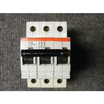 ABB 3 Pole 16 Amp Circuit Breaker Cat No S 223 K16A