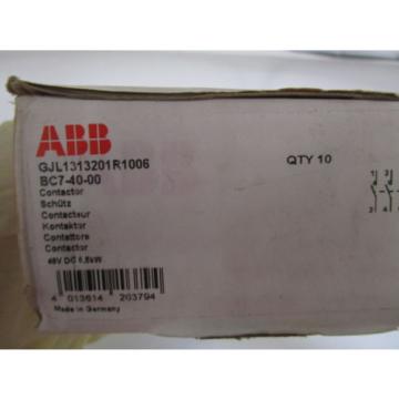 LOT OF 10 ABB 48V DC CONTACTOR BC7-40-00 *NEW IN BOX*