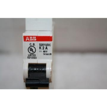 ABB S201UDC K2A CIRCUIT BREAKER  2 AMMP, 60 VDC, 1 POLE   NEW