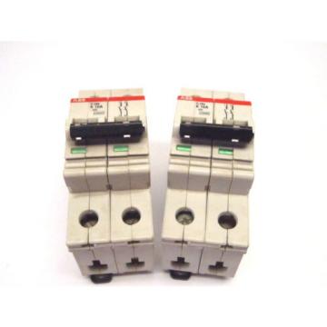 Lot of (2) ABB S282K16A Din Rail Mount Miniature Circuit Breaker Din Rail Mount