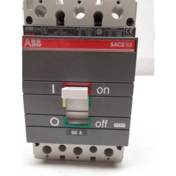 CIRCUIT BREAKER ABB SACE S3N CIRCUIT BREAKER 3 POLE 60 AMP