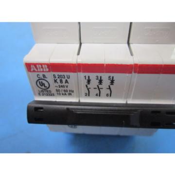 ABB S 203 U K8A 3 Pole Circuit Breaker