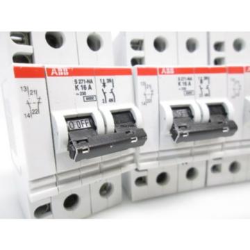 Lot of 5 ABB S271-NA K16A Circuit Breakers 16Amp 2Pole