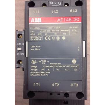 ABB AF14530, AF145-30, CAL18-11, 250A, IEC 60947-4-1, Shipsameday #134S