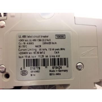 *NEW* ABB Mini Circuit Breaker S201U-K4, 1 Pole,  4A