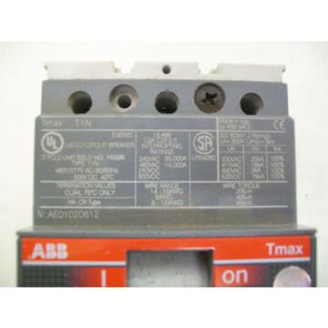 ABB T1N N5596 TMAX 3 Pole 15A AMP 480Y/277 VAC Circuit Breaker Nr. AE01036972