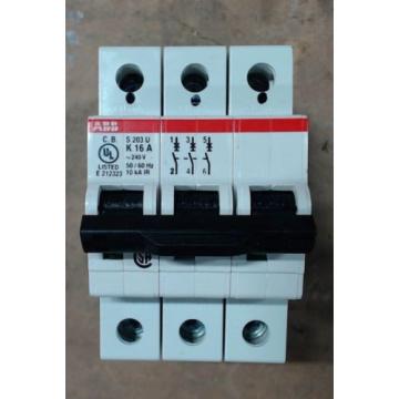 New ABB Circuit Breaker S203U-K16 3-Pole K Curve  16A 240VAC - 60 day warranty