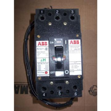 ABB EH 3 pole 100 amp 600v Shunt / Auxiliary Circuit Breaker