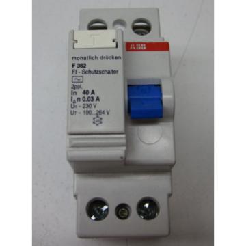 ABB RESIDUAL CURRENT-OPERATED CIRCUIT BREAKER 2 POLE 40A/30mA F362-40/0.03