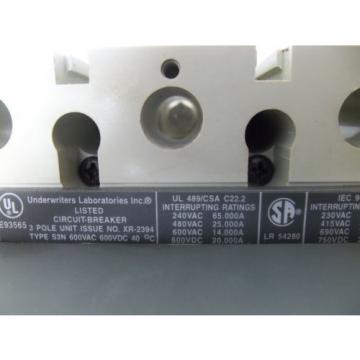 ABB SACE S3N  CIRCUIT BREAKER 100A 3POLE 600V #ML560259 GUARANTEED FAST SHIPPING