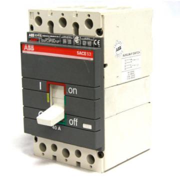 ABB Sace S3 S3H040TW Circuit Breaker 3P 600V 40A 3A 400V Auxiliary S3H040