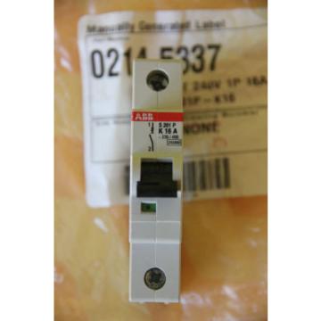 ABB Circuit Breaker 1 Pole S201P-K16, BKR CKT 240V 1P 16A, PN/0214.5337,new