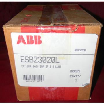 ABB ESB23020L 240 Volt Circuit Breaker 20 Amp 3 Pole 6 Lugs